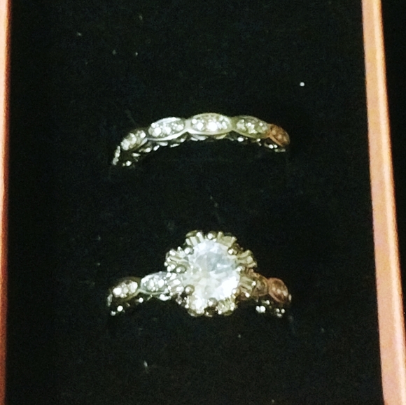 S925 2pc CZ wedding anniversary engagement set - Picture 13 of 14